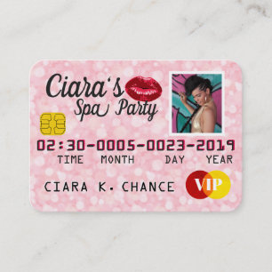 VIP Credit Card  Sparkling Pink Photo Invitations