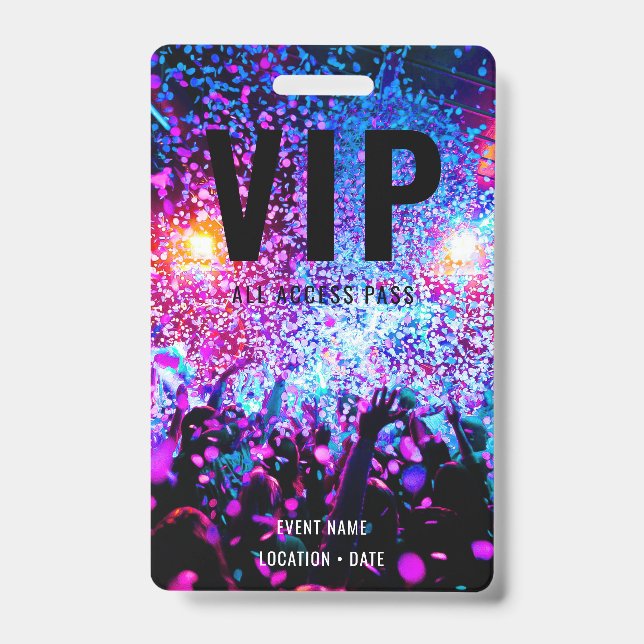 VIP Custom Event or Concert Name All Access  Badge (Front)