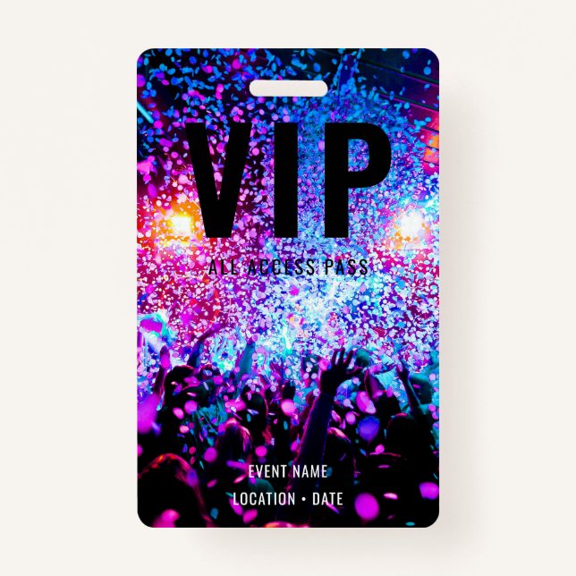 VIP Custom Event or Concert Name All Access  Badge (Front)