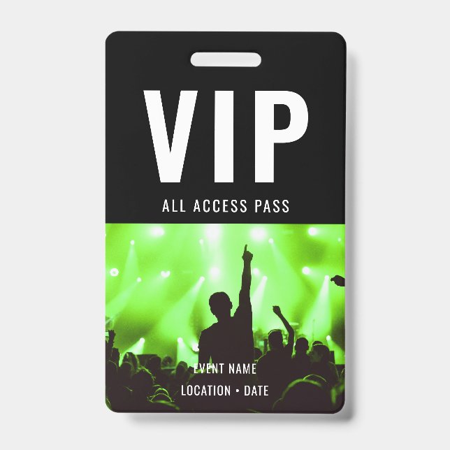 VIP Custom Event or Concert Name All Access  Badge (Front)