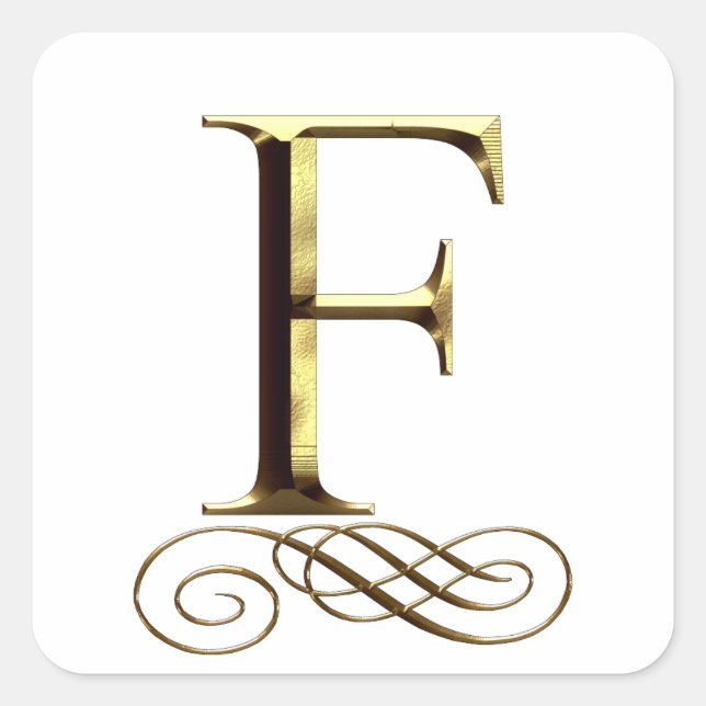 VIP Gold ”F” monogram Square Sticker (Front)