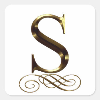 VIP Gold ”S” monogram Square Sticker