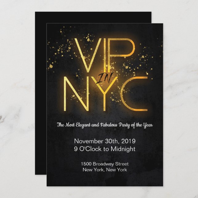 VIP in NYC Party Invitation (Front/Back)