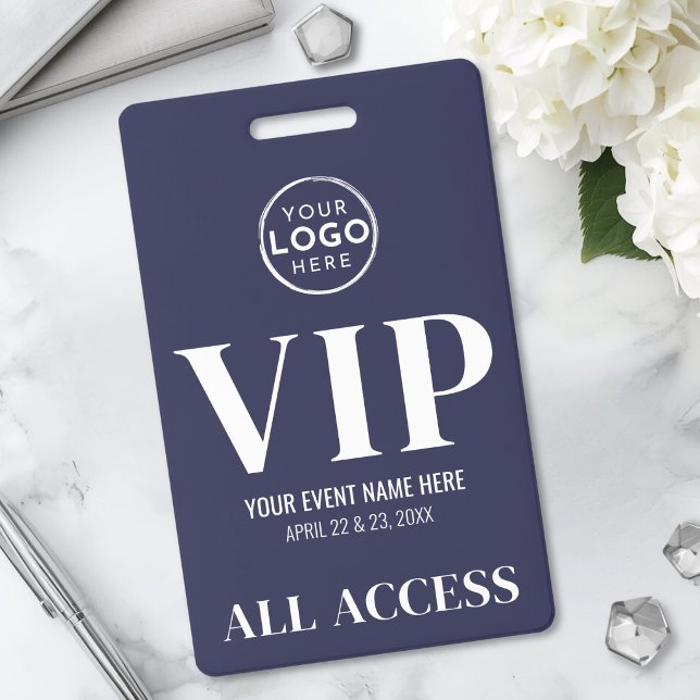 VIP Logo Navy Blue All Access Event Badge (VIP Logo Navy Blue All Access Event Badge )