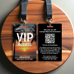 VIP Pass Badge   Custom Palm Grove QR Code & Logo