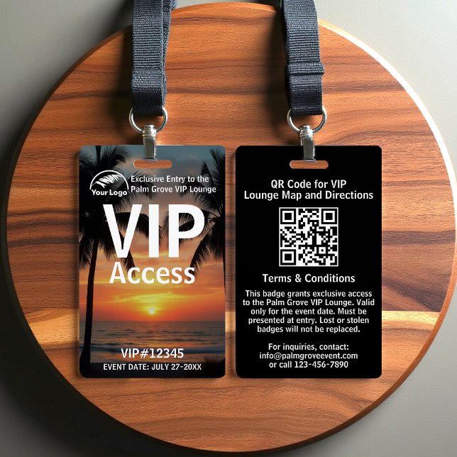 VIP Pass Badge | Custom Palm Grove QR Code & Logo (Creator Uploaded)