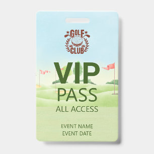 VIP PASS Golf Club League Logo Badge
