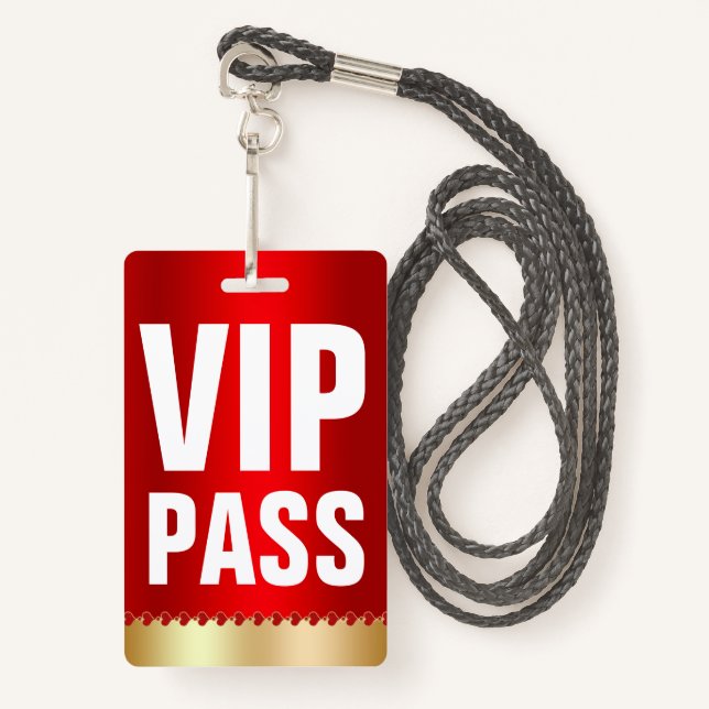 VIP PASS ID Card | Special Guest Badge (Front with Lanyard)
