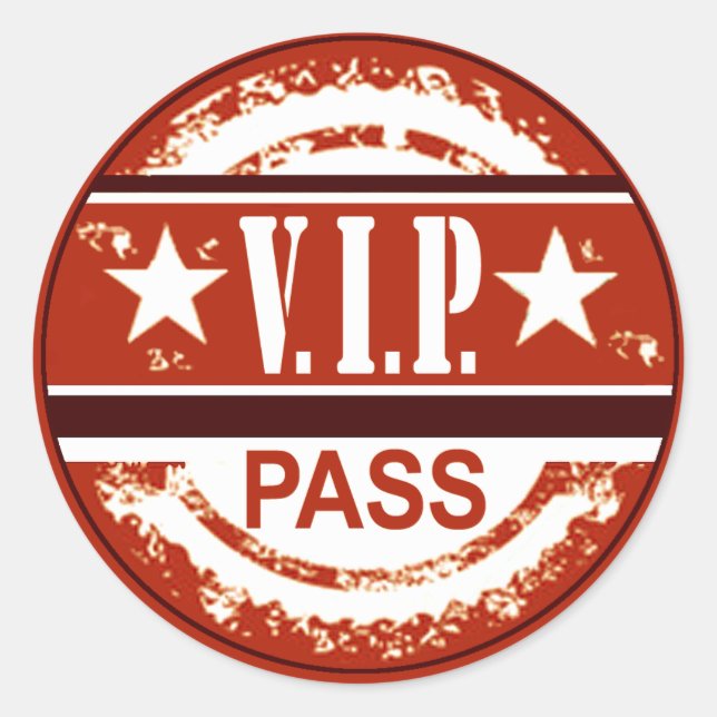 VIP Pass Party Sticker (russet) (Front)