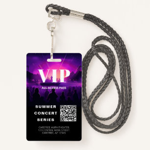 VIP Pass QR Code Concert Badge