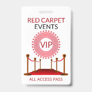 VIP Pass Red Carpet Badge