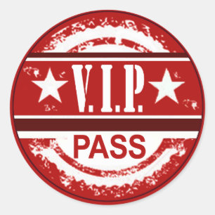 VIP Pass Sweet 16 Party Sticker (red)