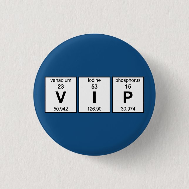 VIP Periodic Table 1 Inch Round Button (Front)