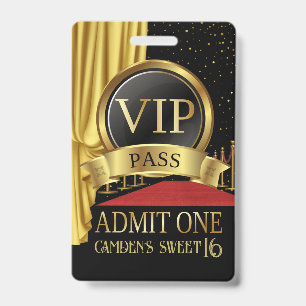 VIP, Red Carpet Birthday, Hollywood Birthday Badge