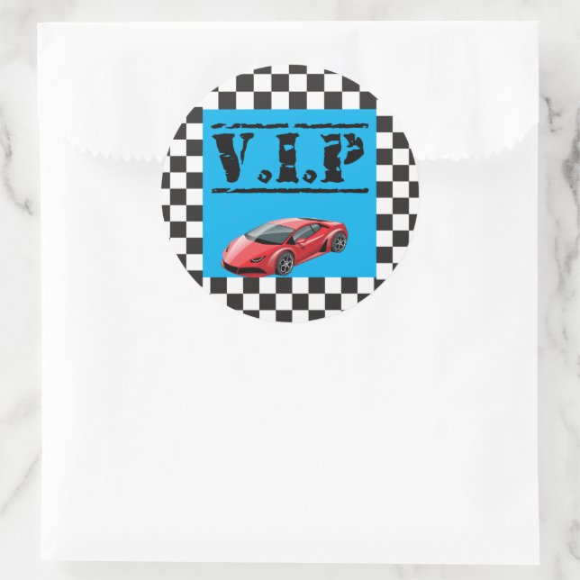 VIP Sticker for Racing Birthday Party Favours (Bag)