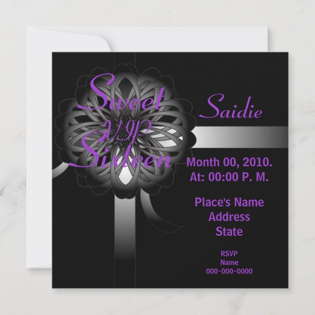 VIP Sweet Sixteen Gift Invitation- Customize Invitation (Front)