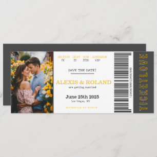 VIP Ticket 1 Photo Save The Date Invitation