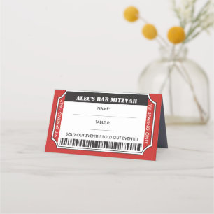 VIP TICKET Bar Mitzvah Table Seating Escort Card