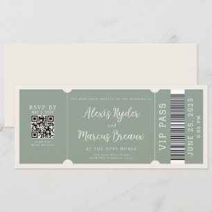 VIP Ticket Faire-part de mariage de taille tendanc