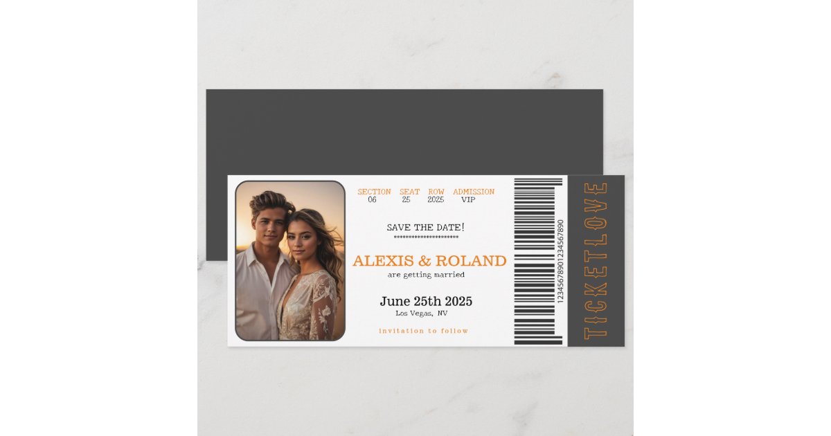 VIP Ticket Photo Save The Date Invitation | Zazzle