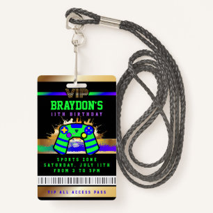 VIP VIDEO GAMER GAME ALL ACCESS Gold Pass Badge