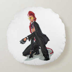 Viper Crouch Round Pillow