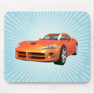Viper Hard-Top Muscle Car: Orange Finish: Mousepad