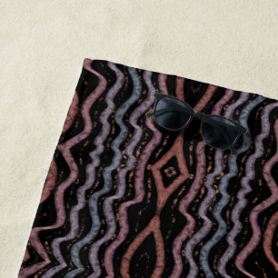 Viper Snake Skin Drawing Pattern Soft Pastel Color Beach Towel