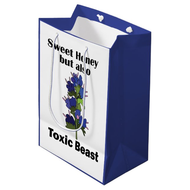 Vipers Bugloss Sweet Honey Toxic Beast Funny Medium Gift Bag (Front Angled)