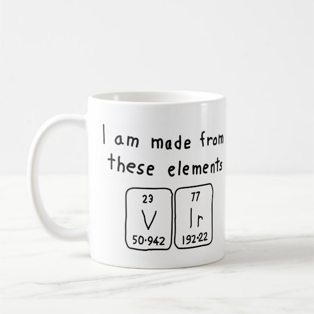 Vir tasse de nom de table périodique (Gauche)