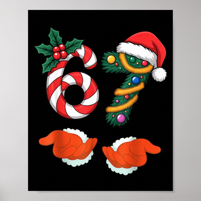 Viral 67 Candy Canes Christmas Tree With Hand Holi Poster (Front)