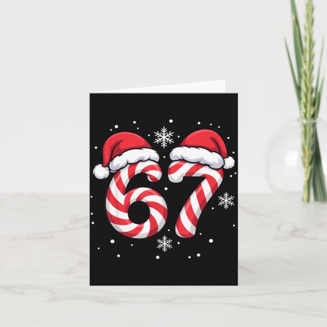 Viral 67 Candy Canes Santa Holiday Kids Humor  Card (Front)
