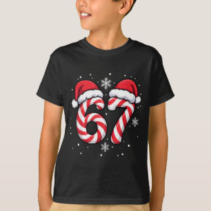 Viral 67 Candy Canes Santa Holiday Kids Humor Funn T-Shirt