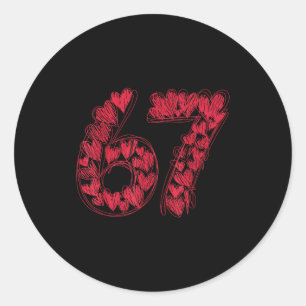 Viral 67 Hand-drawn Hearts Valentine's Day Cute Te Classic Round Sticker