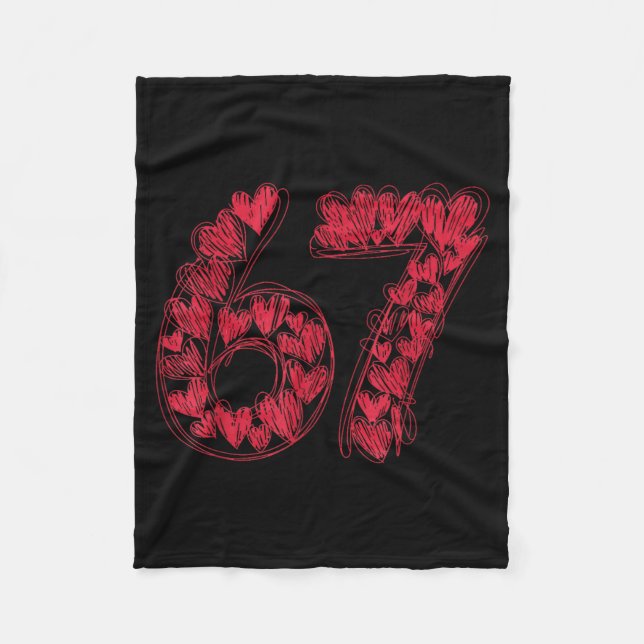 Viral 67 Hand-drawn Hearts Valentine's Day Cute Te Fleece Blanket (Front)