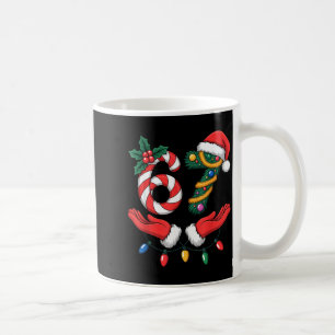 Viral 67 Hands Gesture Candy Canes Santa Holiday K Coffee Mug