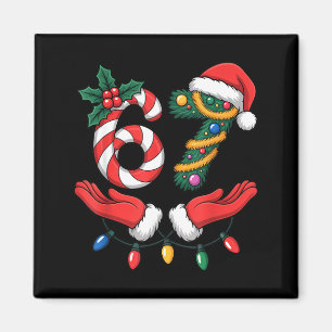 Viral 67 Hands Gesture Candy Canes Santa Holiday K Magnet