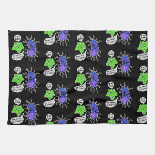 Viral Microbes Kitchen Towel