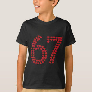 Viral Six Seven Love 67 Hearts Valentine's Day Cli T-Shirt