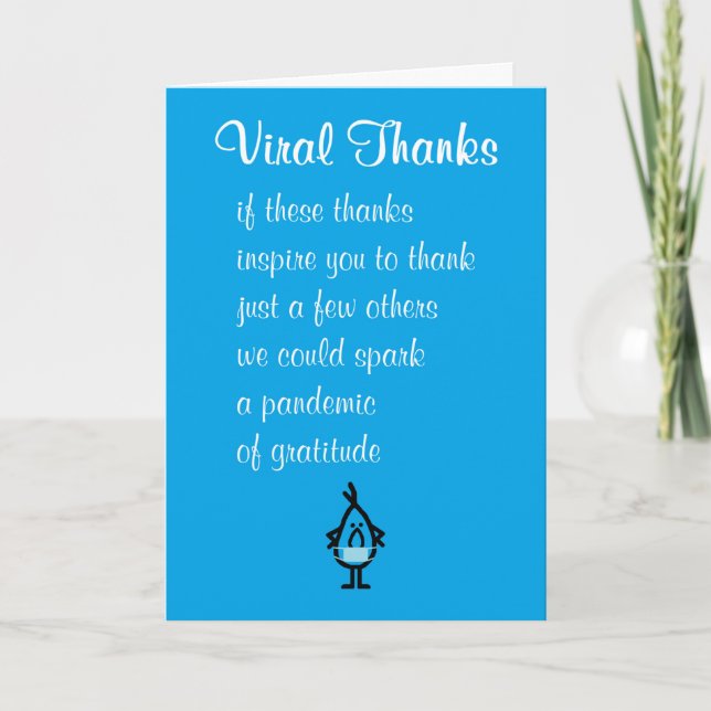 Viral Thanks A Funny Thank You Poem Card (Front)