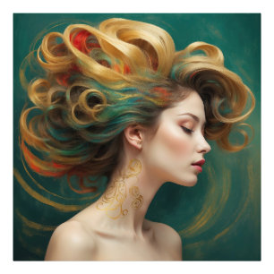 “Virelle” - Opulence in Emerald Waves Photo Print