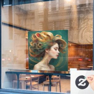 “Virelle” - Opulence in Emerald Waves Window Cling