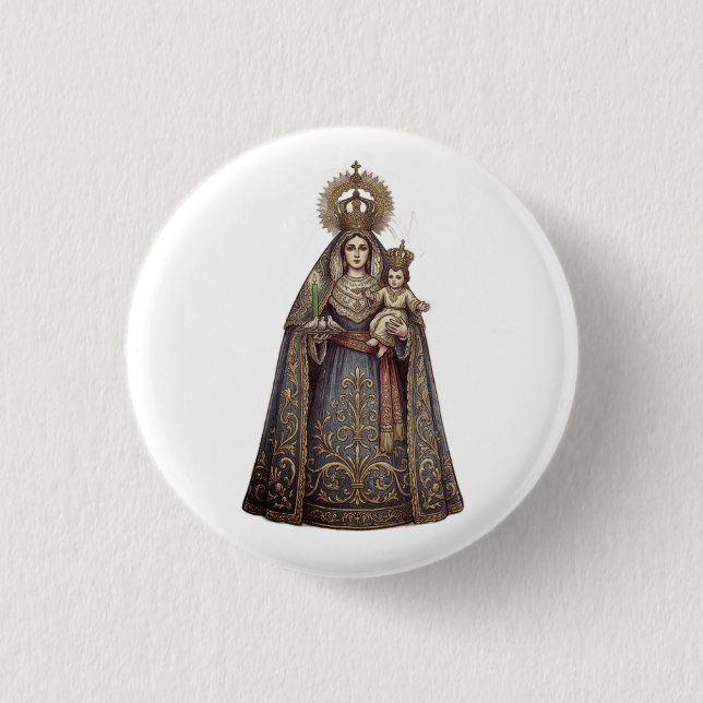Virgen de Candelaria 1 Inch Round Button (Front)