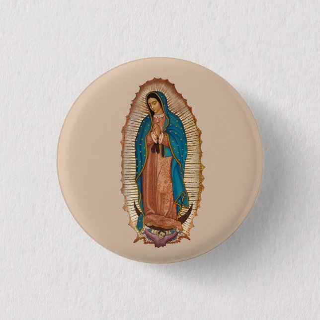 Virgen de Guadalupe 1 Inch Round Button (Front)