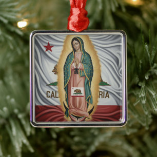 Virgen de Guadalupe - California Metal Ornament