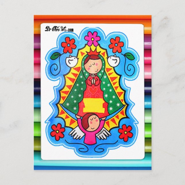 VIRGEN DE GUADALUPE CARICATURA 02 CUSTOMIZABLE PRO POSTCARD (Front)