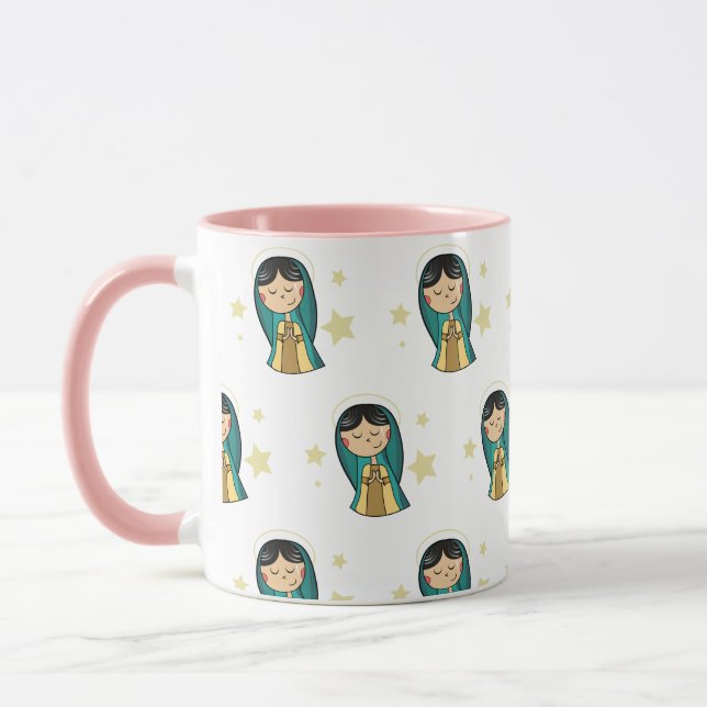 Virgen de Guadalupe Cartoon Coffee Mug (Left)