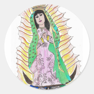 Virgen de Guadalupe Classic Round Sticker