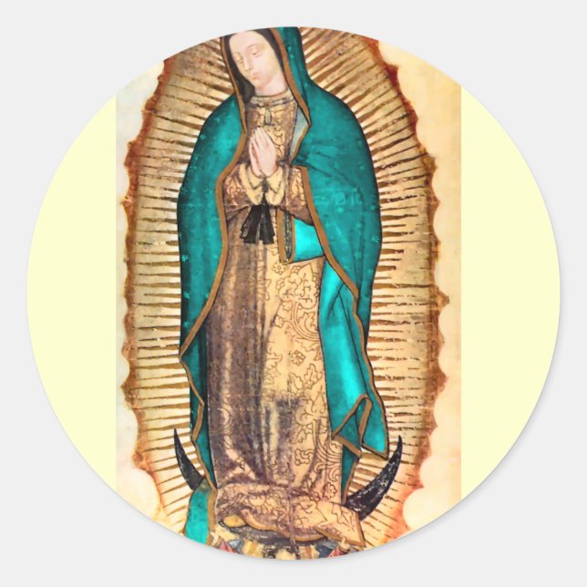 Virgen de Guadalupe Classic Round Sticker (Front)