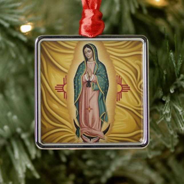 Virgen de Guadalupe - New Mexico Metal Ornament (Tree)